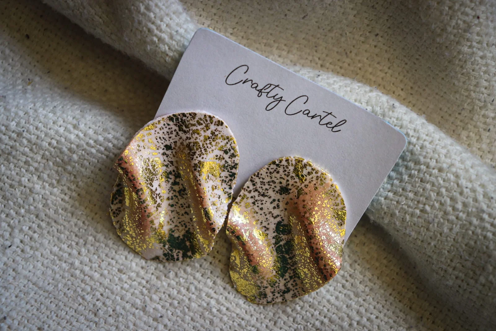 Minimalist polymer clay earrings abstract art